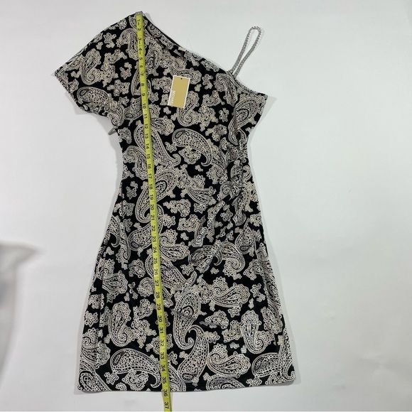 New Michael Kors Velvet Paisley One Shoulder Dress Chain Strap - Picture 7 of 7